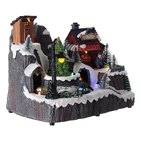 Lighted Christmas village car moving music 20x20x15 cm s4