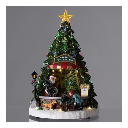 Christmas village with Santa and tree sale 35x20 cm 2