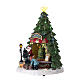 Pueblo de Navidad con papá noel y tienda de árboles 35x20 s3
