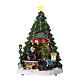 Cenário de Natal com Pai Natal e loja de árvores 35x20 cm s1