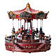 Carousel with horses for Christmas village 30x30x30 cm s1