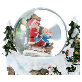 Schneekugel mit Weihnachtsmann in Winterlandschaft, 15x20x15 cm