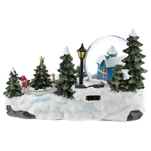Krajobraz bożonarodzeniowy z kulą śnieżną i pociągiem 15x25x15 cm 5