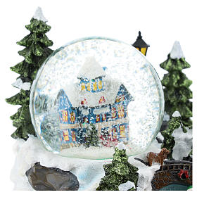 Cenário de Natal com globo de neve e trem 15x25x15 cm