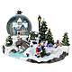Christmas village with snow globe and train 15x25x15 cm s3