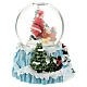 Palla di vetro con Babbo Natale e slitta h. 15 cm s3