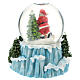 Palla di vetro con Babbo Natale e slitta h. 15 cm s4