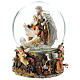 Boule en verre de Noël avec Nativité et carillon h 20 cm s3