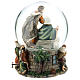 Palla di vetro natalizia con Natività e carillon h. 20 cm s5