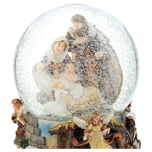 Snow globe with Nativity and carillon h. 20 cm 2