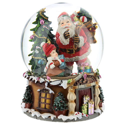 Kula śnieżna Święty Mikołaj z darami pozytywka h 20 cm 4