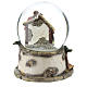 Snow globe in resin and glass with Nativity Scene and music h. 15 cm s5