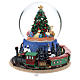 Snowball with Christmas tree and train h. 15 cm s1