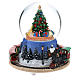 Snow globe with Christmas tree and train music h. 15 cm s4