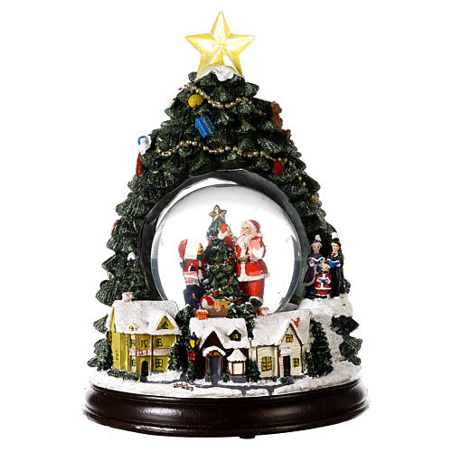 Christmas tree statue with snow globe h. 25 cm 1