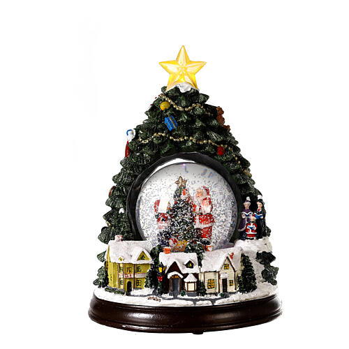 Christmas tree statue with snow globe h. 25 cm 3