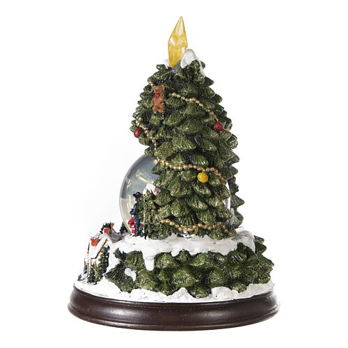 Christmas tree statue with snow globe h. 25 cm 5