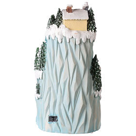 Christmas village in resin 43x24 cm with moving ice skating rink s5