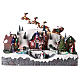 Christmas village with Santa Claus on a moving sleigh 25x40x20 cm s1