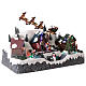 Christmas village with Santa Claus on a moving sleigh 25x40x20 cm s4