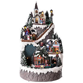 Christmas village made entirely of resin 42x24 cm structured on several levels