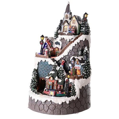 Villaggio natalizio realizzato in resina 42x24 cm strutturato su più livelli 3