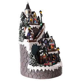Christmas village made in resin 42x24 cm multi-level town s4