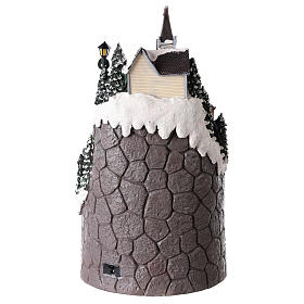 Christmas village made in resin 42x24 cm multi-level town s5