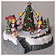 Round village with central tree and revolving skating rink 20x22 cm s2