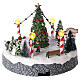 Miasteczko Bożonarodzeniowe okrągłe z choinką w centrum i torem łyżwiarskim obracającym się, 20x20 cm s5