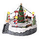 Round winter village with center tree and moving ice rink 20x20 cm s3