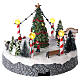 Round winter village with center tree and moving ice rink 20x20 cm s5