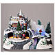 Illuminated Christmas village with church and waterfall 20x25x15 cm s2
