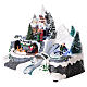 Lighted Christmas village with church and water fall 20x25x15 cm s3