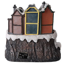 Winter village with moving train 20x15 cm s5