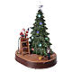 Babbo Natale con albero per villaggio con musica e illuminazioni 30x25x20 cm s3