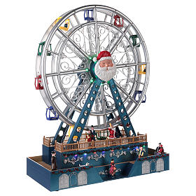Roda-gigante para cenário natalino com música e iluminação 48x38x17 cm s4