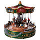 Merry-go-round with animals for Christmas village with lighting movement and music 30x30 cm. s3