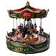 Merry-go-round with animals for Christmas village with lighting movement and music 30x30 cm. s4