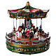 Merry-go-round with animals for Christmas village with lighting movement and music 30x30 cm. s5
