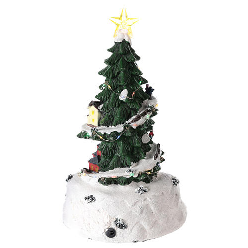 Winterszene, Weihnachtsbaum und beweglichen Zug, 35x20 cm 5
