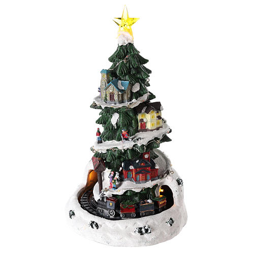 Christmas tree for Christmas village with train 35x20 cm 3