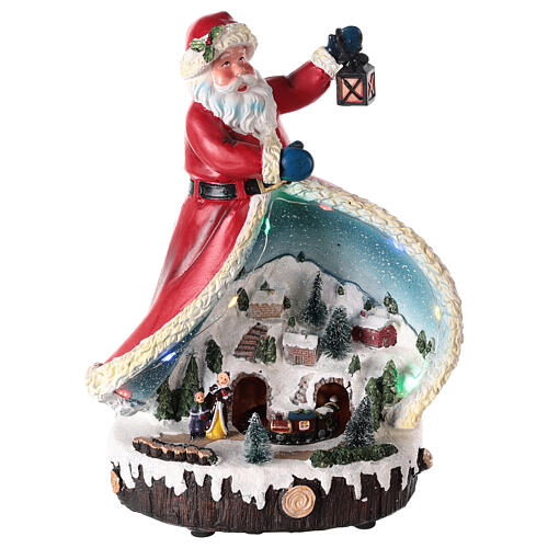 Figurka Świętego Mikołaja z zimowym krajobrazem 30x20x15 cm 1