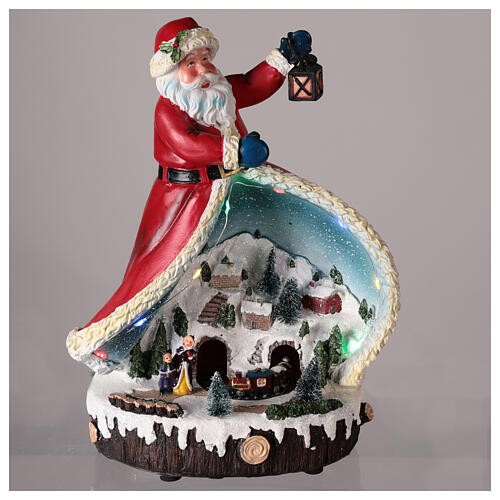 Figurka Świętego Mikołaja z zimowym krajobrazem 30x20x15 cm 2
