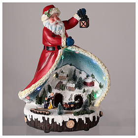 Santa Claus statue with village 30x20x15 cm s2