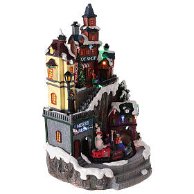 Cenário natalino com trem e loja de brinquedos 35x20 cm s4