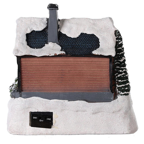 Illuminated house for village with music 20x20x15 cm 5