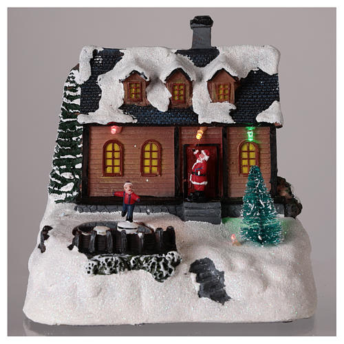 Christmas village house lighted with music 20x20x15 cm 2