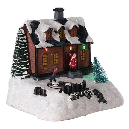 Christmas village house lighted with music 20x20x15 cm 4