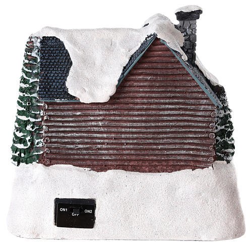 Illuminated house with Santa Claus for Christmas village 20x 20x15 cm 5